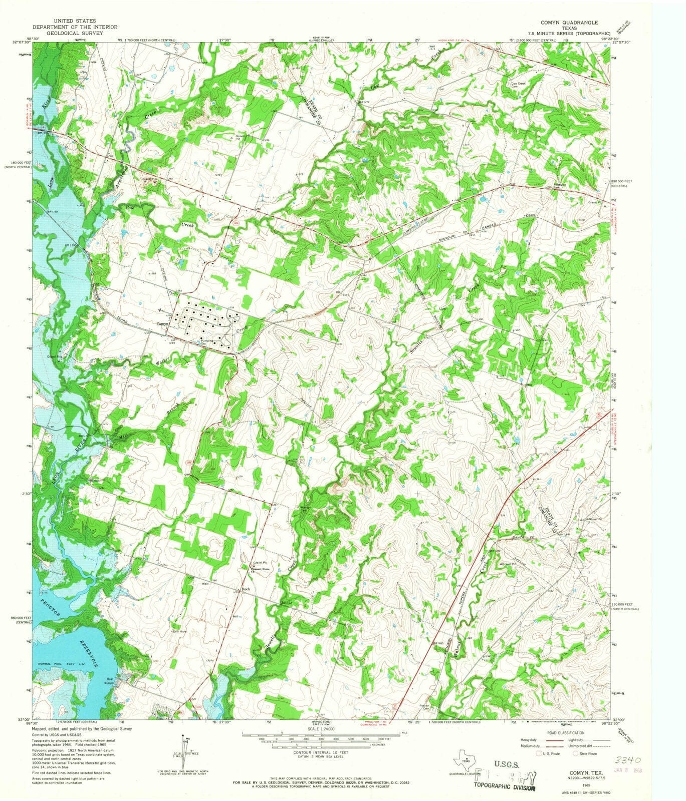 1965 Comyn, TX - Texas - USGS Topographic Map