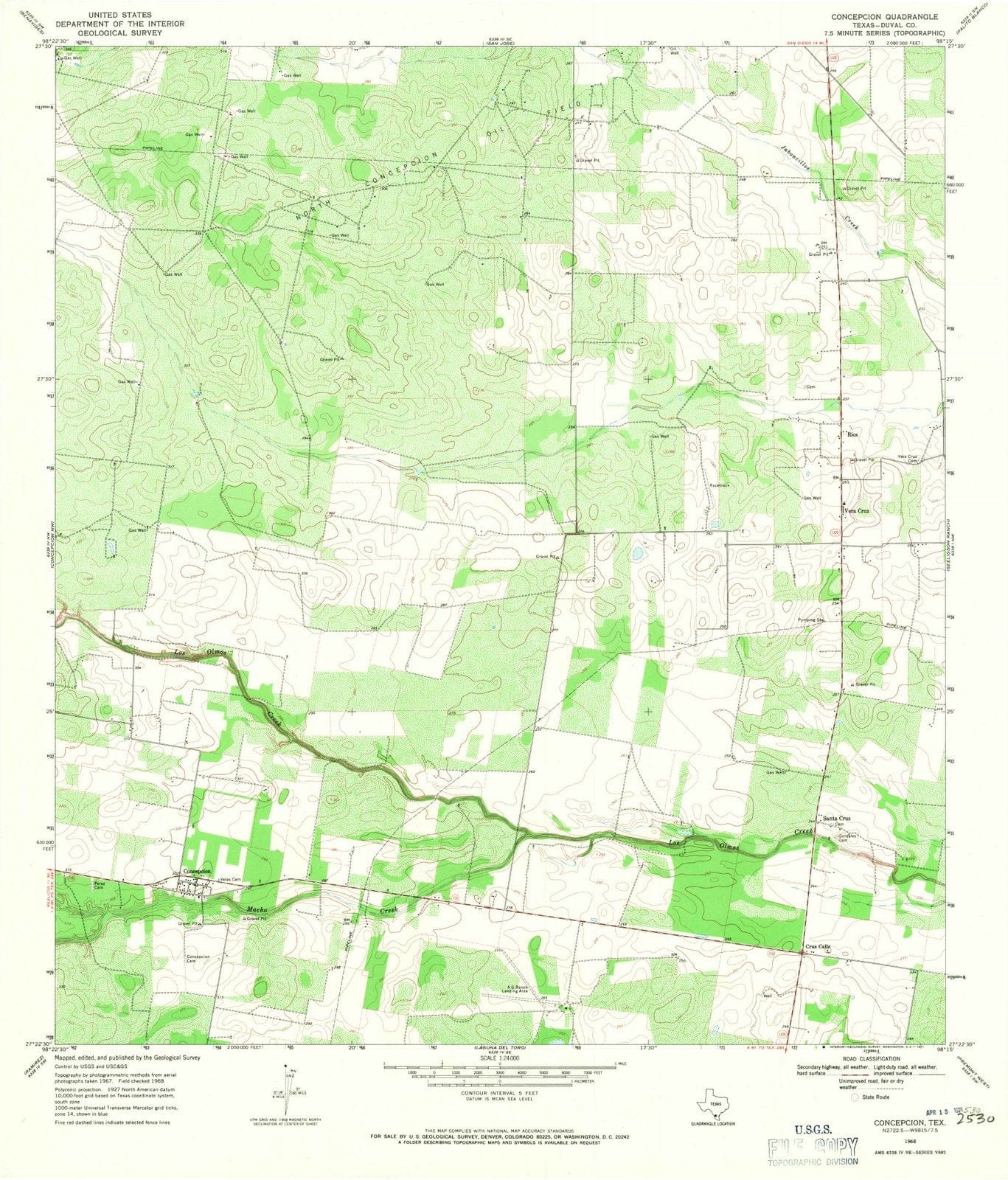 1968 Concepcion, TX - Texas - USGS Topographic Map v2
