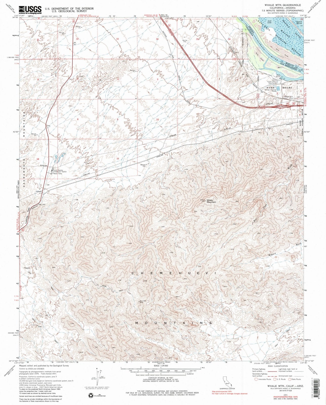 1971 Whale MTN, CA - California - USGS Topographic Map