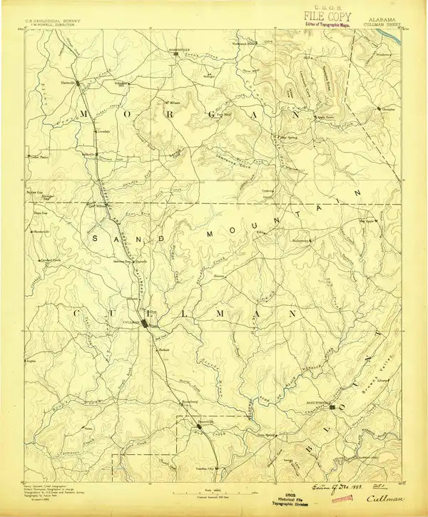 1888 Cullman, AL - Alabama - USGS Topographic Map