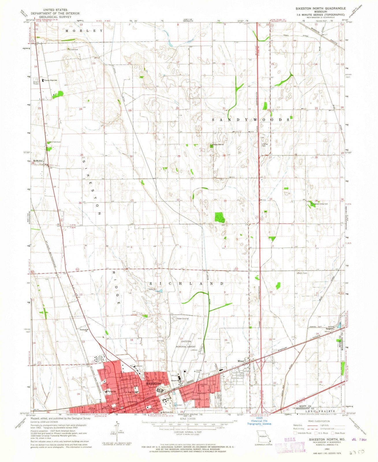 1963 Sikeston, MO - Missouri - USGS Topographic Map