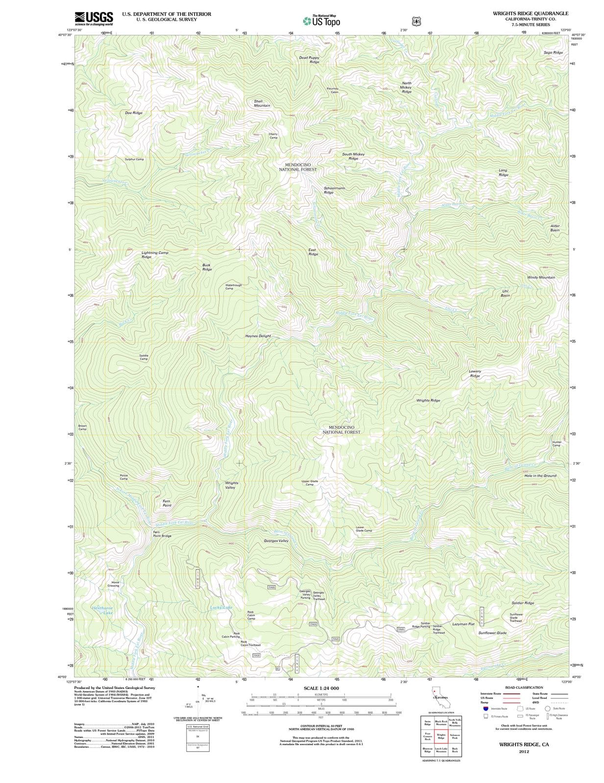 2012 Wrights Ridge, CA - California - USGS Topographic Map