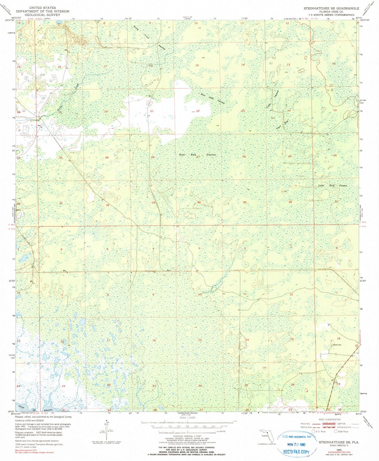 1954 Steinhatchee, FL - Florida - USGS Topographic Map