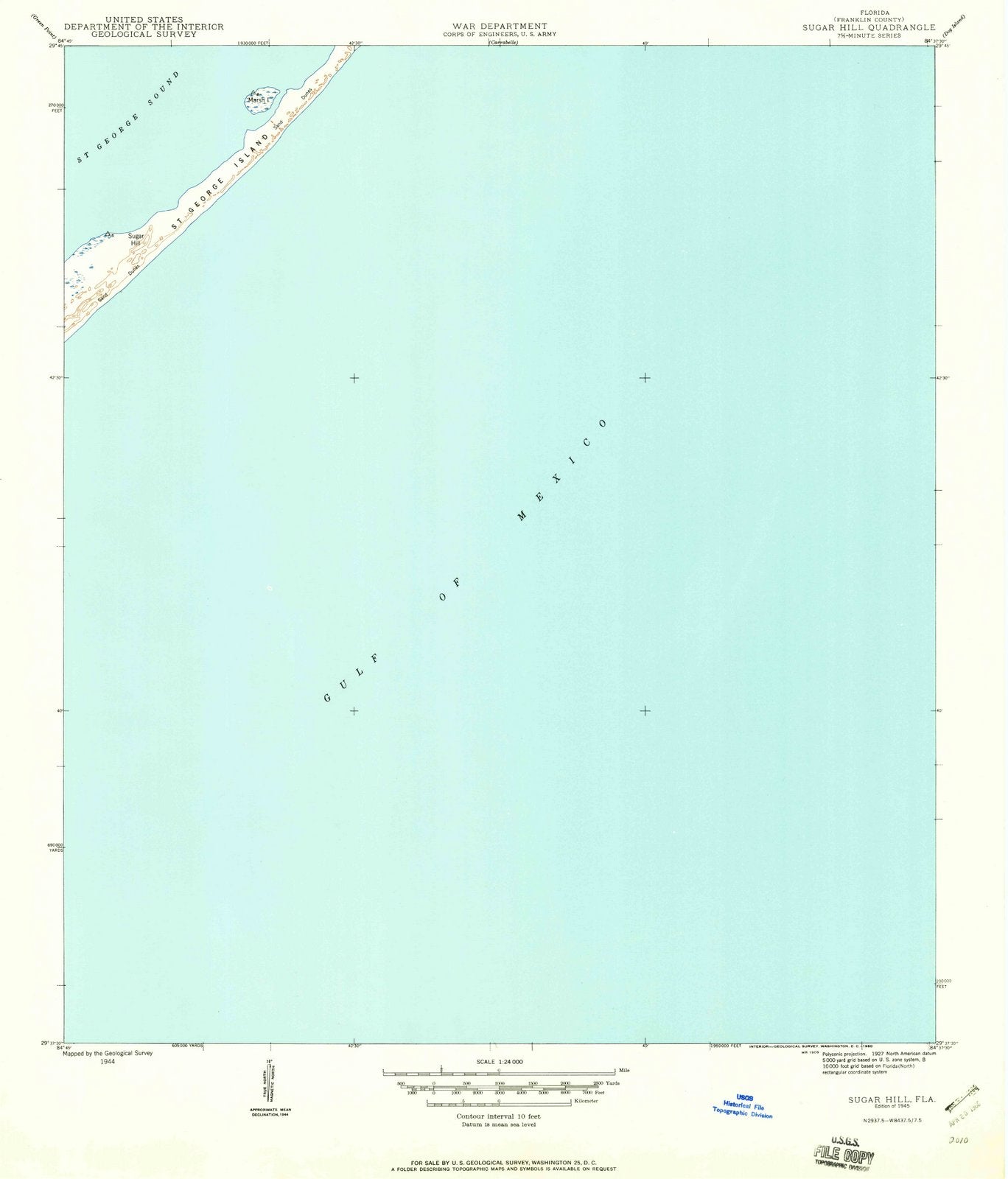 1945 Sugar Hill, FL - Florida - USGS Topographic Map