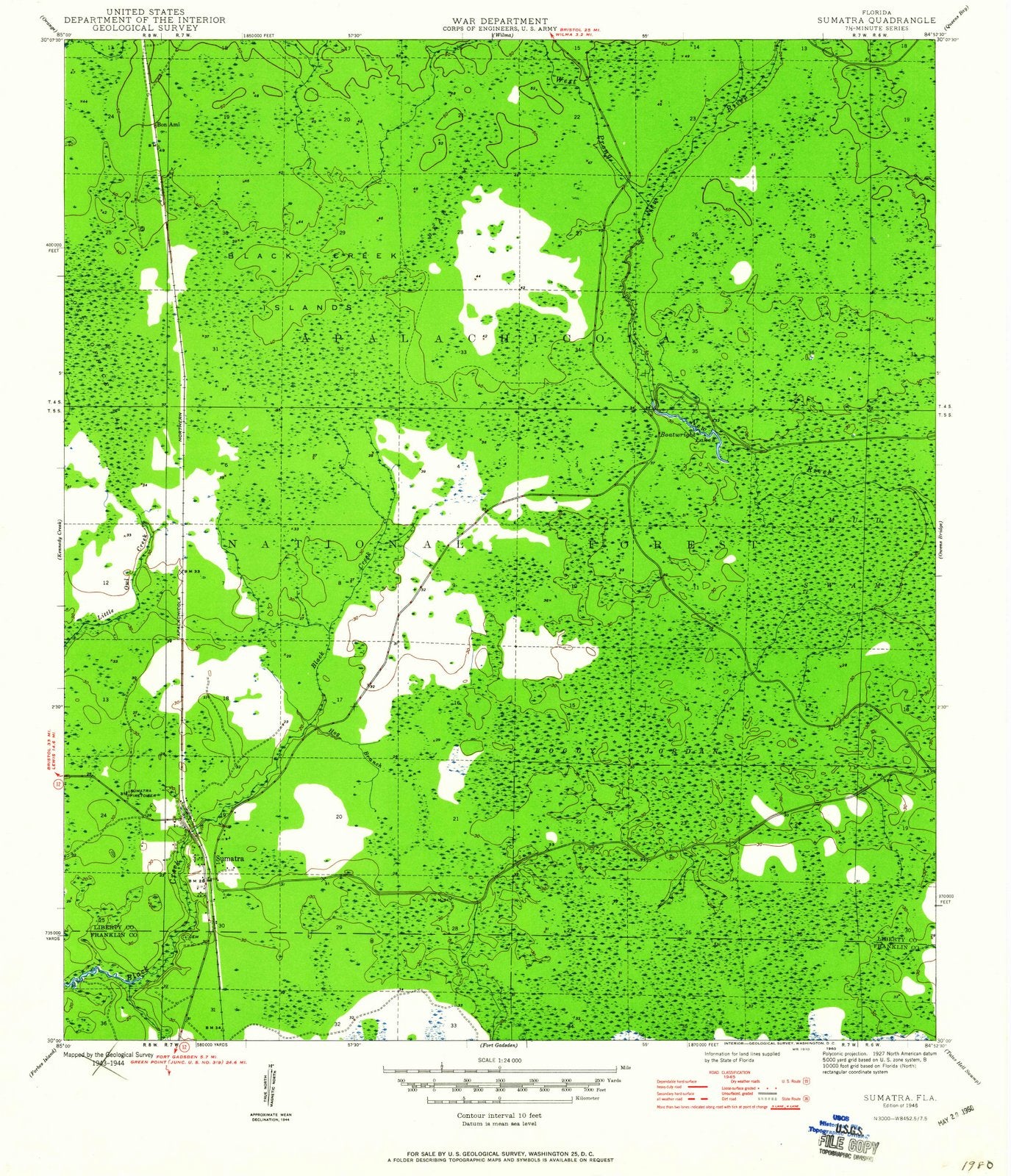 1946 Sumatra, FL - Florida - USGS Topographic Map v2
