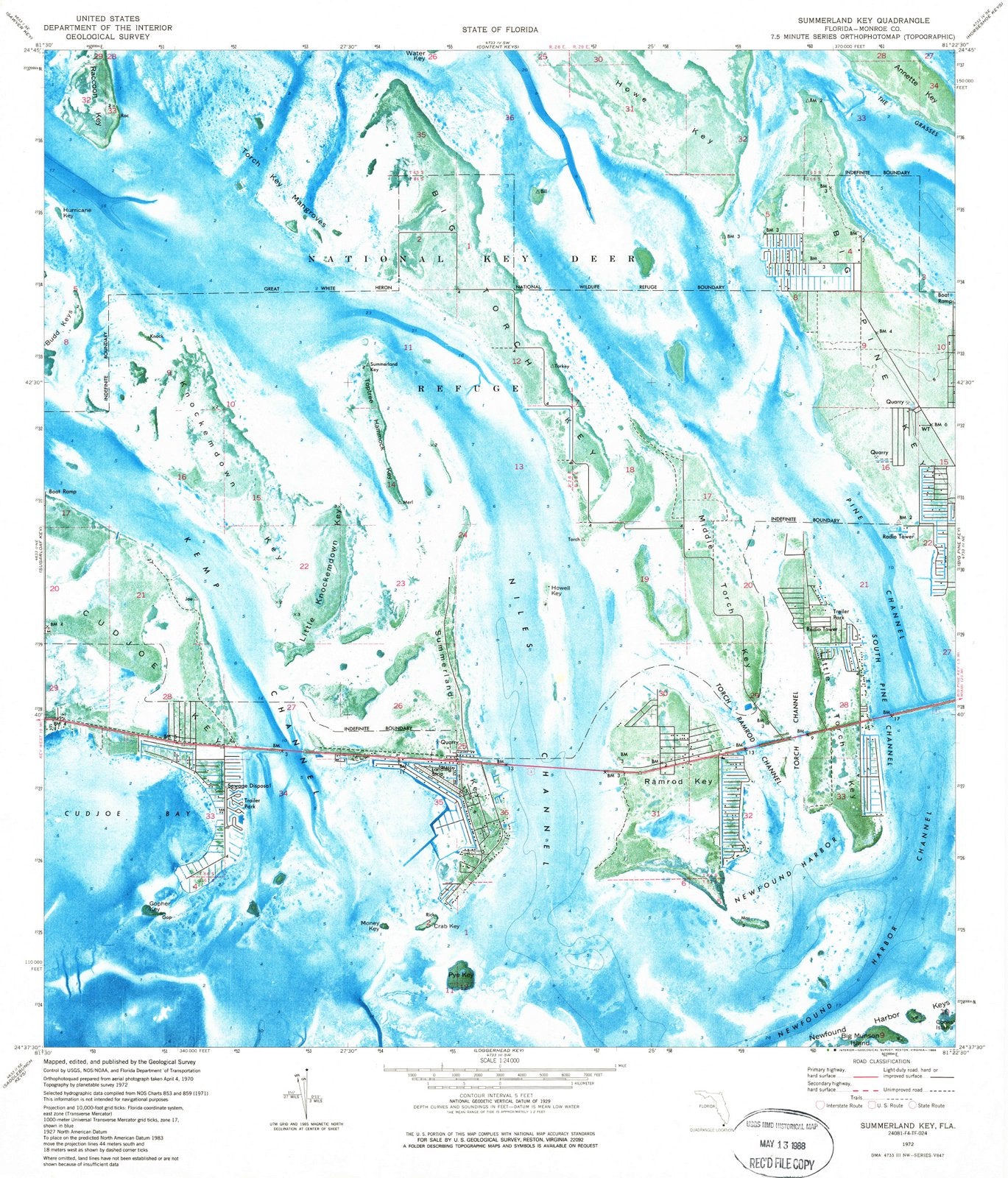 1972 Summerland Key, FL - Florida - USGS Topographic Map