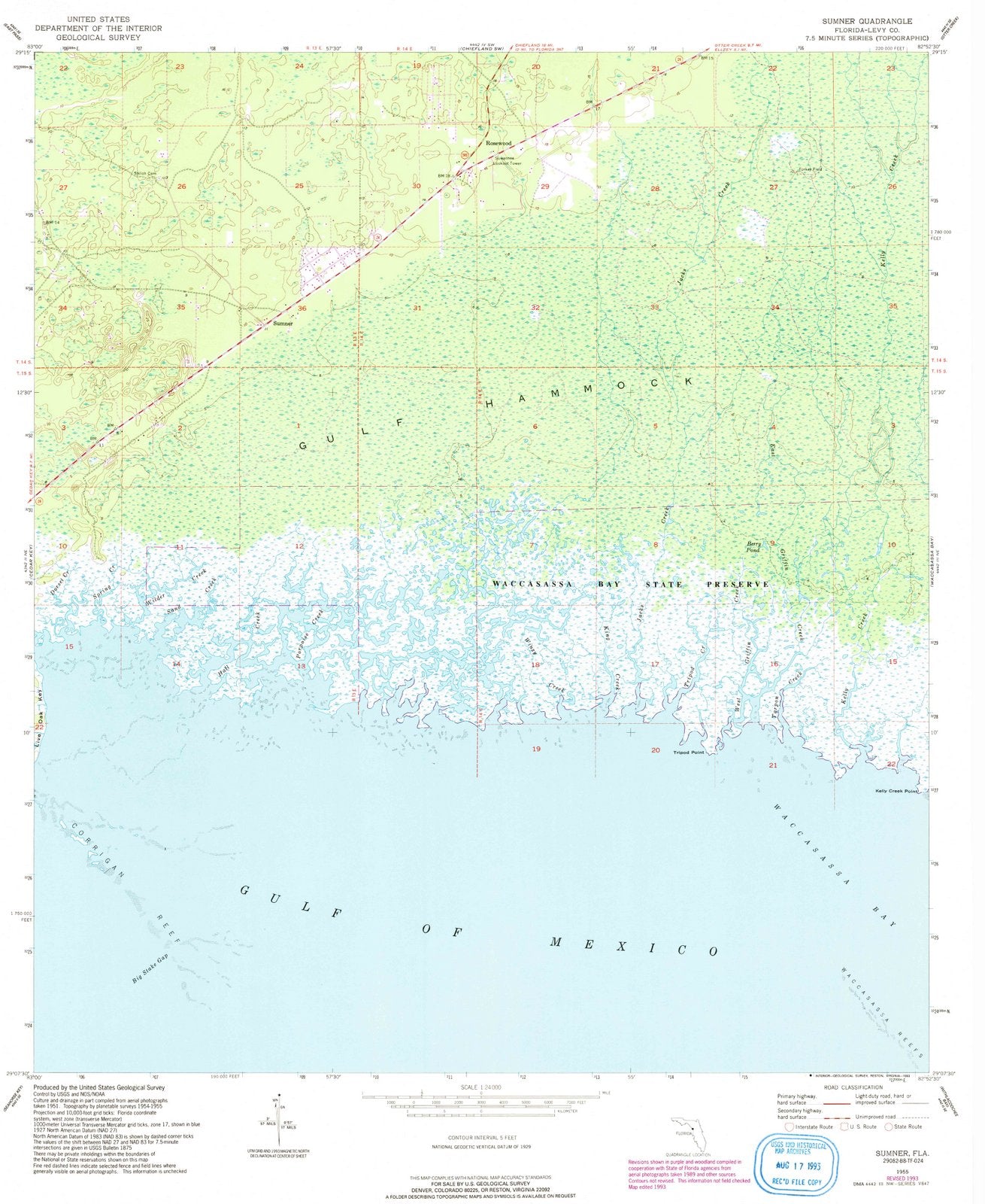 1955 Sumner, FL - Florida - USGS Topographic Map