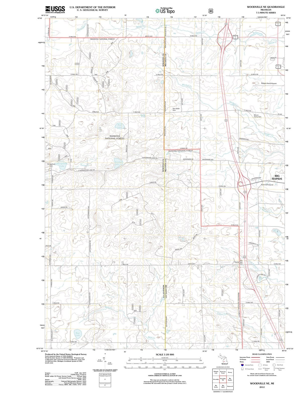 2012 Woodville, MI - Michigan - USGS Topographic Map v2