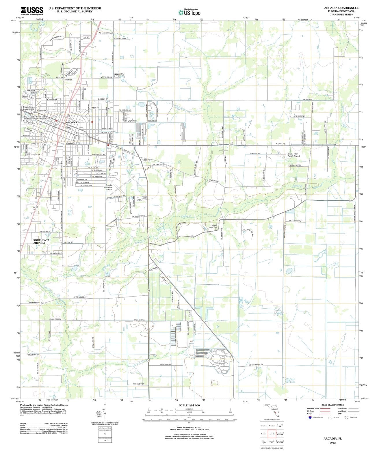 2012 Arcadia, FL - Florida - USGS Topographic Map