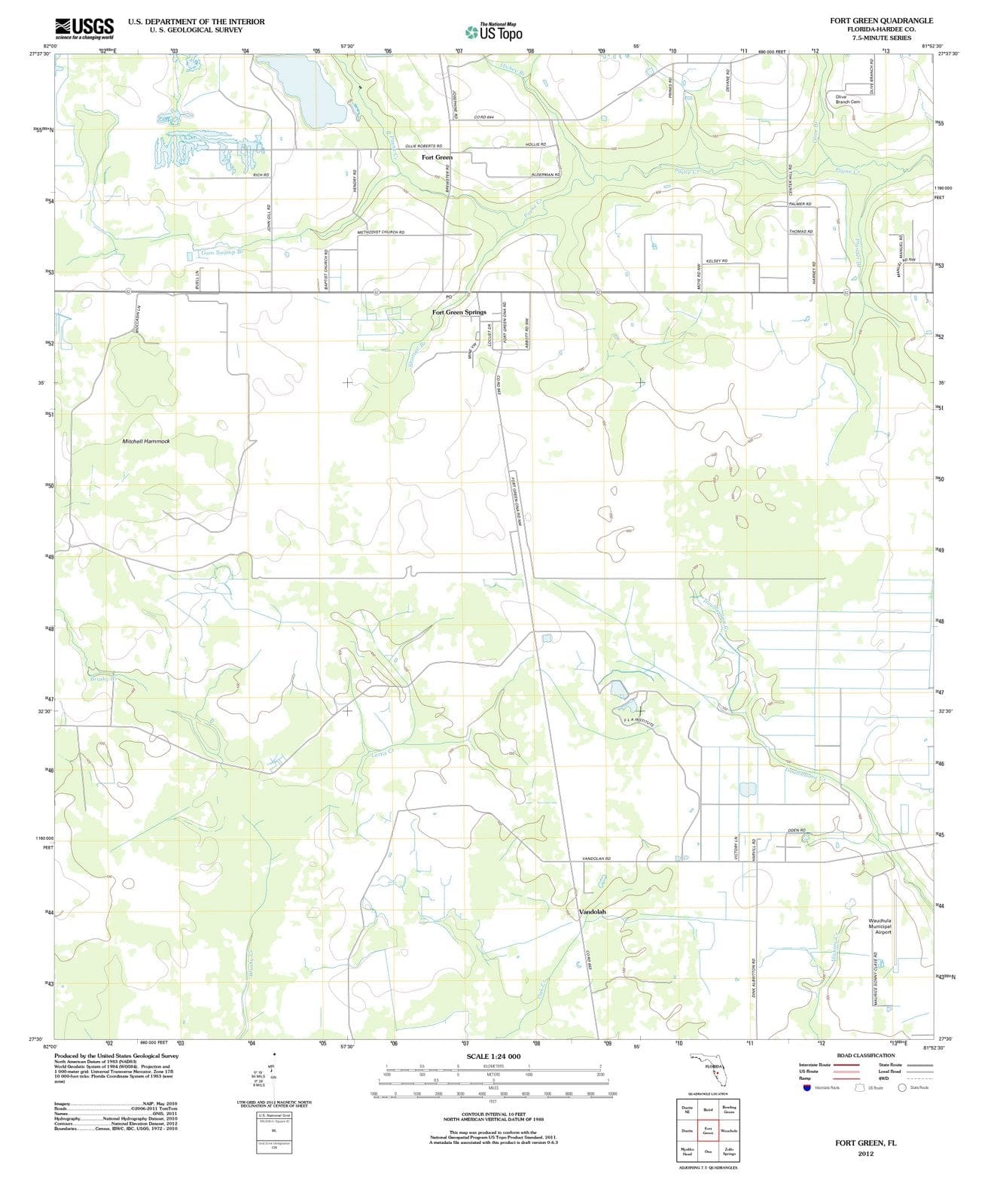 2012 Fort Green, FL - Florida - USGS Topographic Map