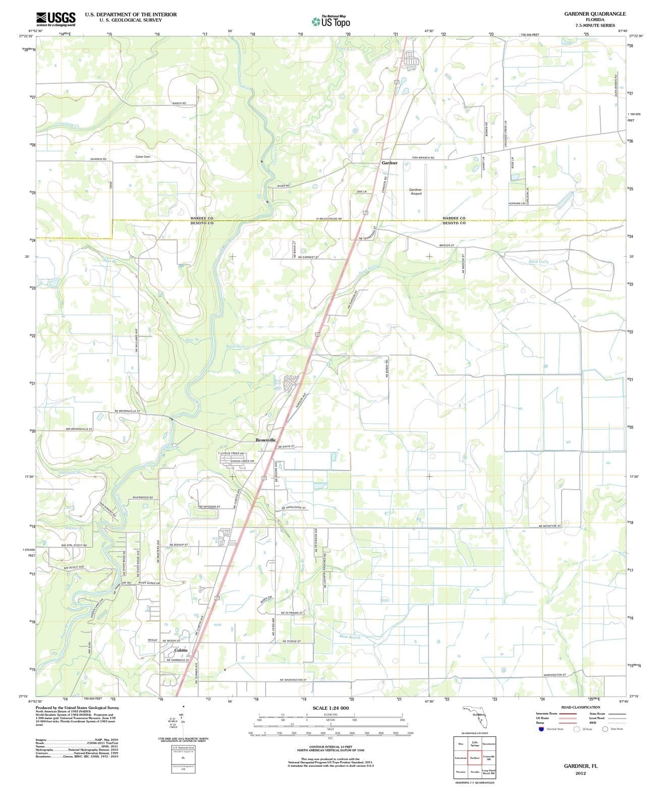 2012 Gardner, FL - Florida - USGS Topographic Map