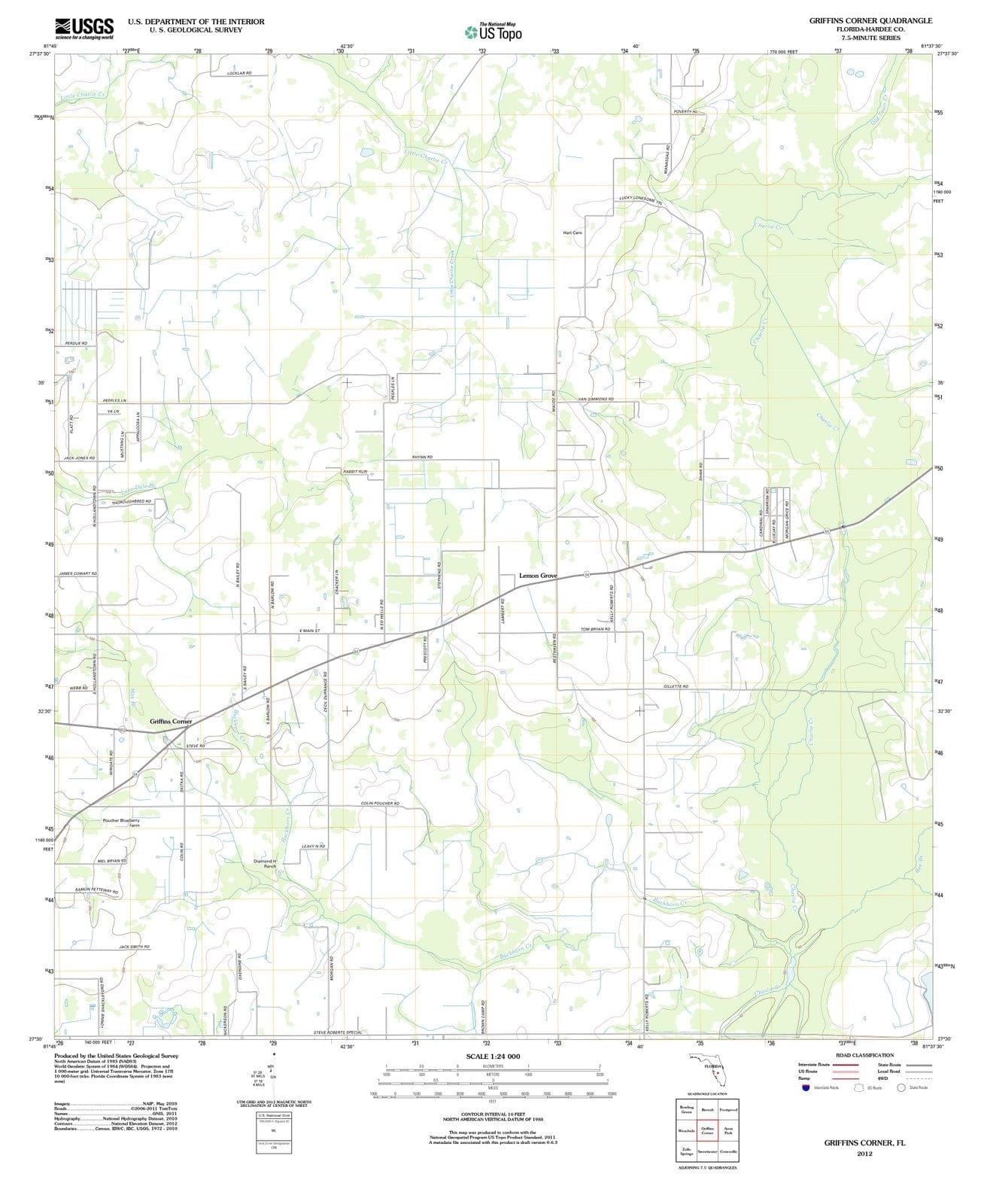 2012 Griffins Corner, FL - Florida - USGS Topographic Map