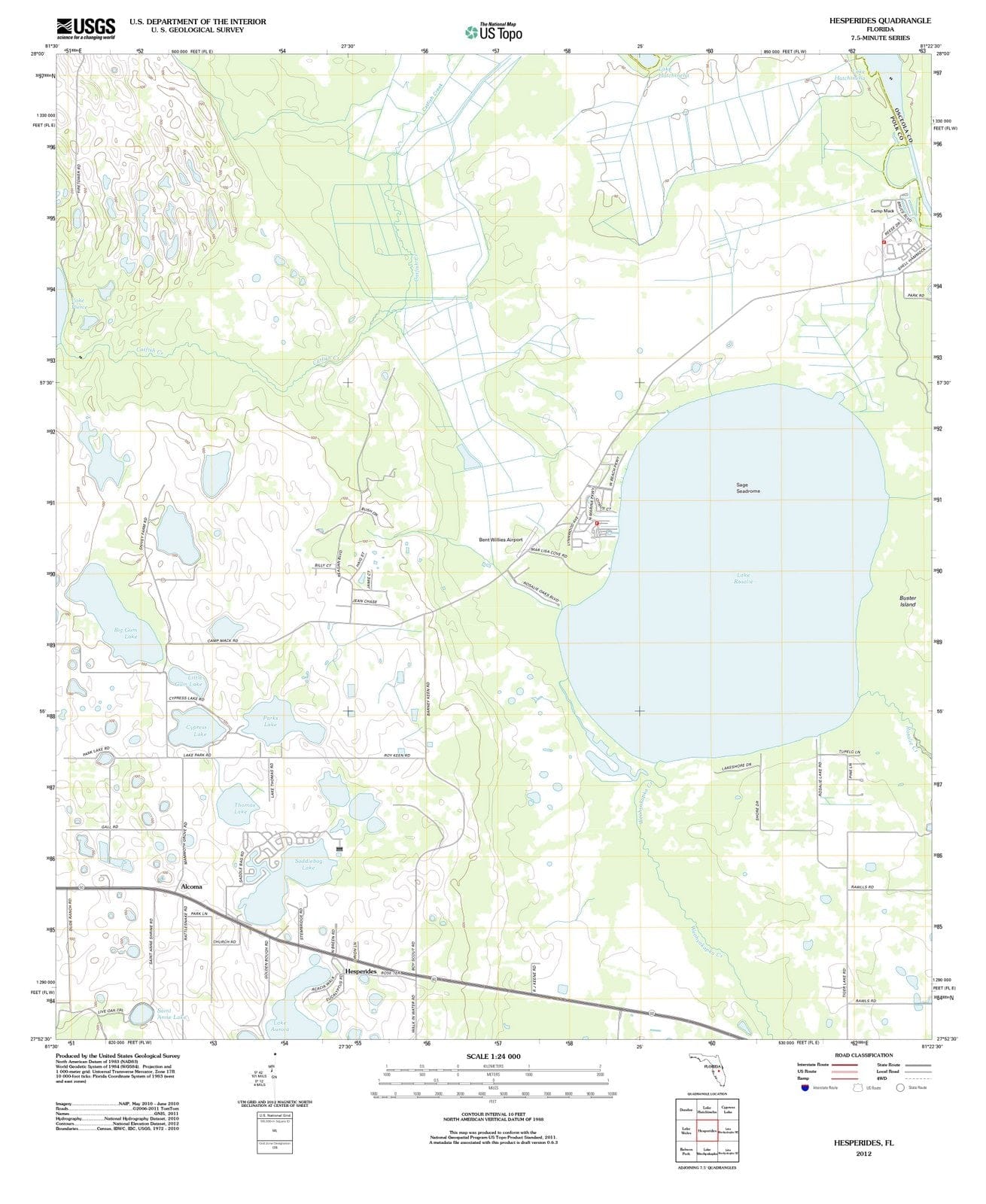2012 Hesperides, FL - Florida - USGS Topographic Map
