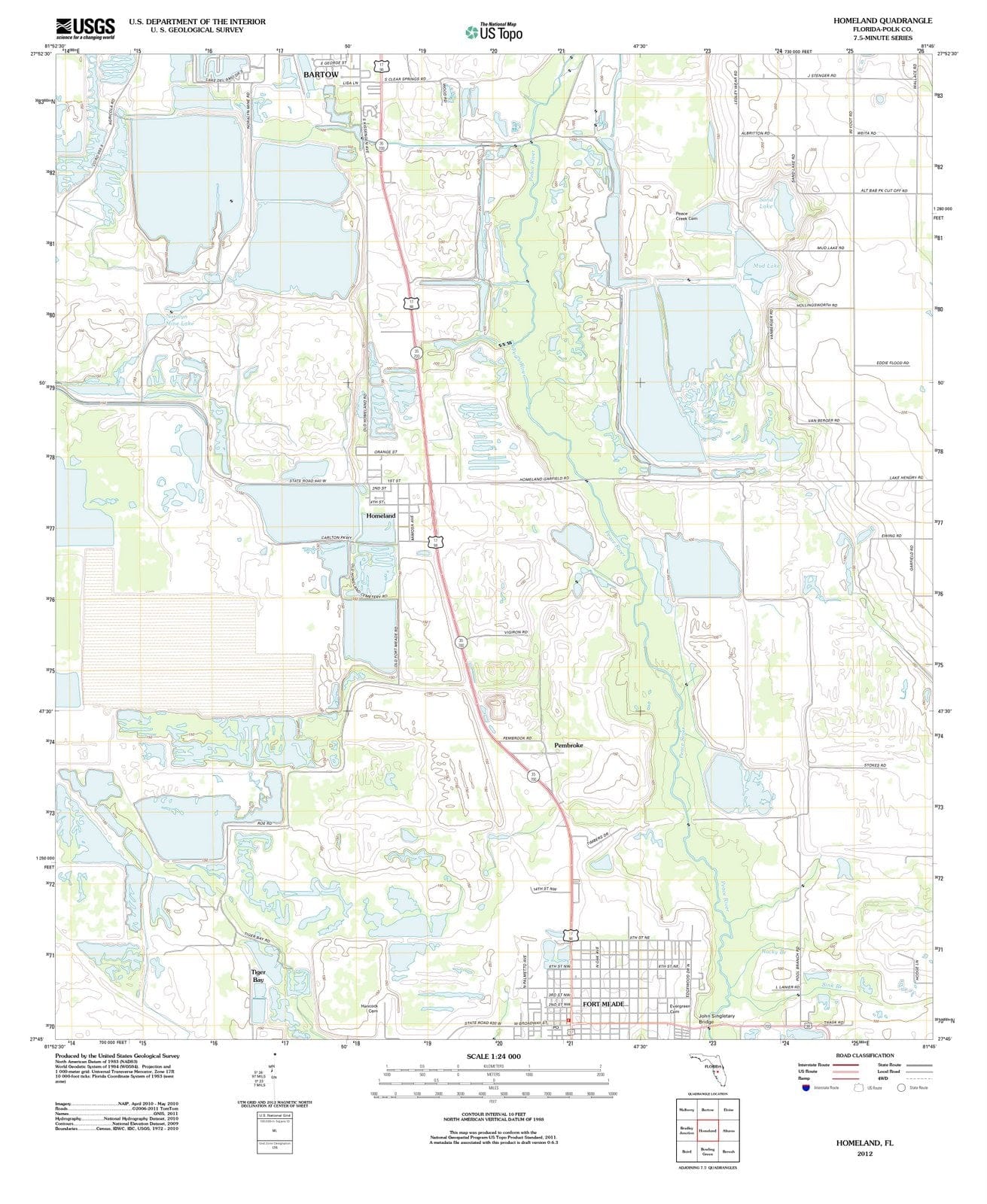 2012 Homeland, FL - Florida - USGS Topographic Map