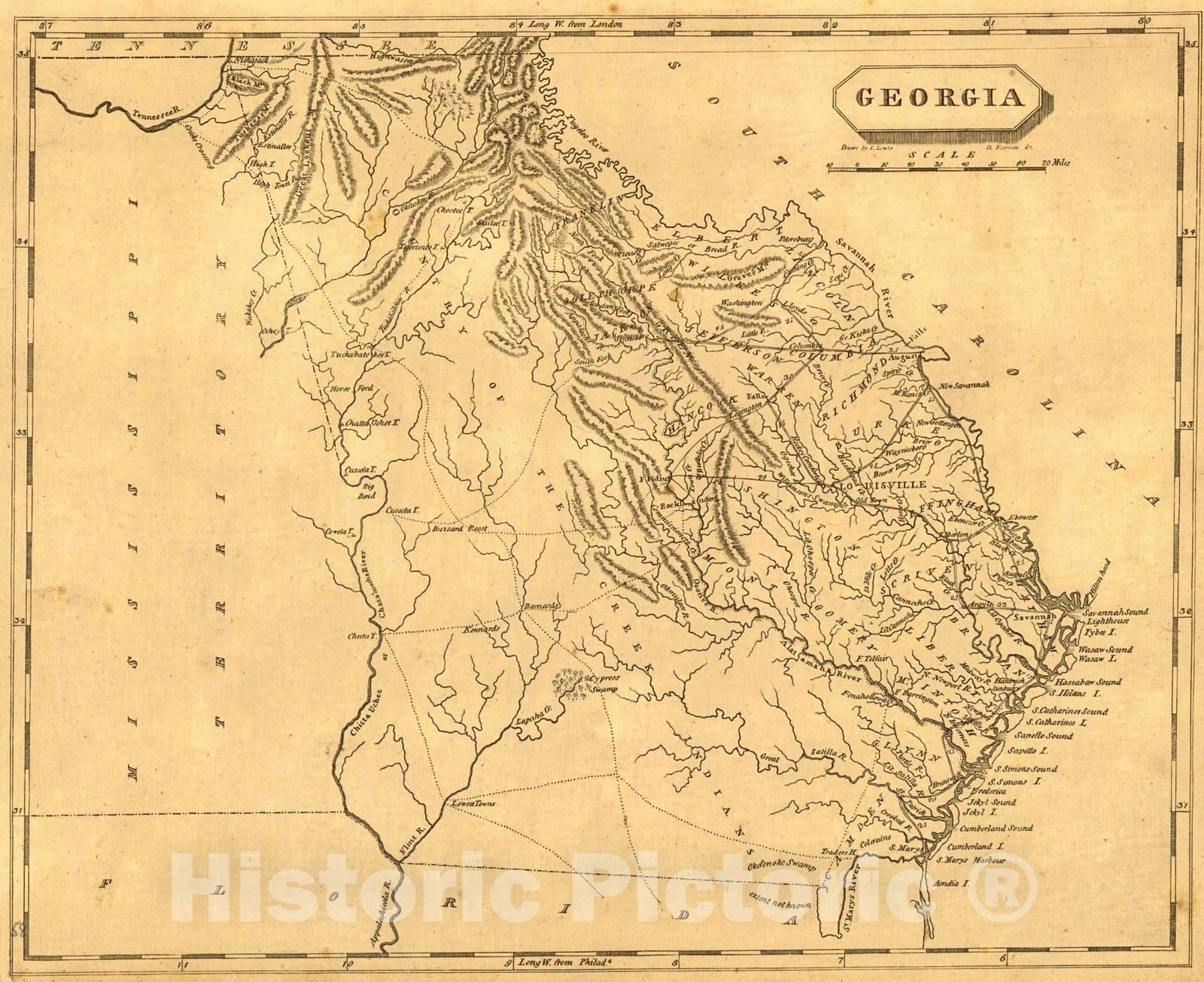Historic Map : 1812 Georgia : Vintage Wall Art