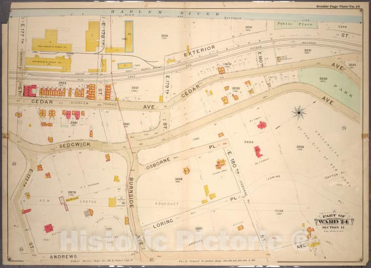 Historic 1901 Map - Double Page Plate No. 16, Part Of Ward 24, Section 11. [Bounded - Bronx (New York, N.Y.) - New York (State) - Vintage Wall Art