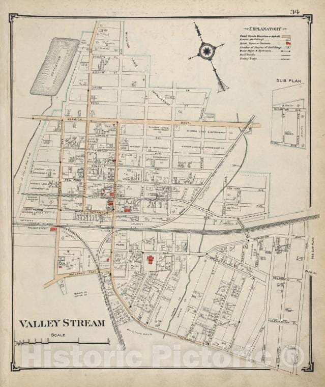 Historic Map - Valley Stream - Nassau County (N.Y.)- New York (State) - Nassau County - Vintage Wall Art