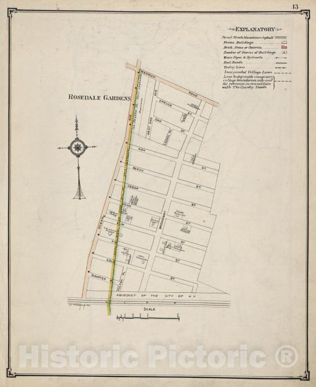 Historic Map - Rosedale Gardens - Nassau County (N.Y.)- New York (State) - Nassau County - Vintage Wall Art