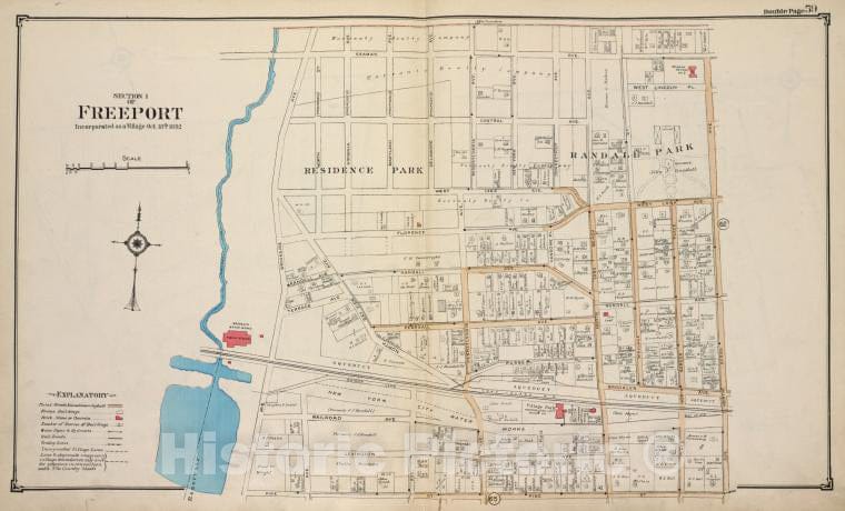 Historic Map - Section 1 Of Freeport - Nassau County (N.Y.)- New York (State) - Nassau County - Vintage Wall Art