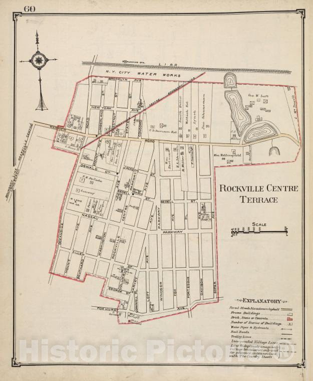 Historic Map - Rockville Centre Terrace - Nassau County (N.Y.)- New York (State) - Nassau County - Vintage Wall Art