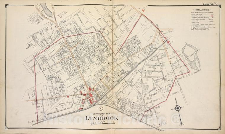 Historic Map - Northerly Part Of Lynbrook - Nassau County (N.Y.)- New York (State) - Nassau County - Vintage Wall Art