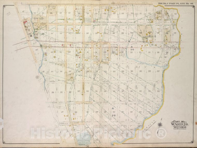 Historic 1916 Map - Brooklyn, Vol. 1, 2Nd Part, Double Page Plate No. 46; Part Of Wa - Brooklyn (New York, N.Y.) - New York (State) - Vintage Wall Art