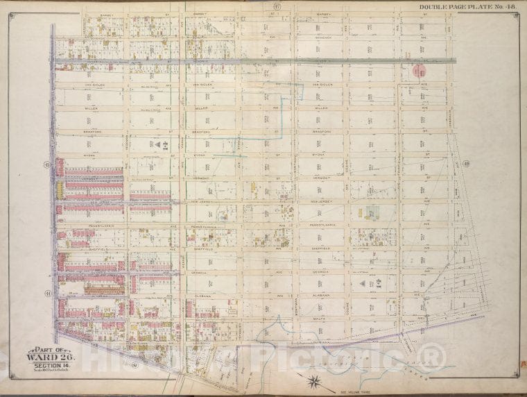 Historic 1916 Map - Brooklyn, Vol. 1, 2Nd Part, Double Page Plate No. 48; Part Of Wa - Brooklyn (New York, N.Y.) - New York (State) - Vintage Wall Art