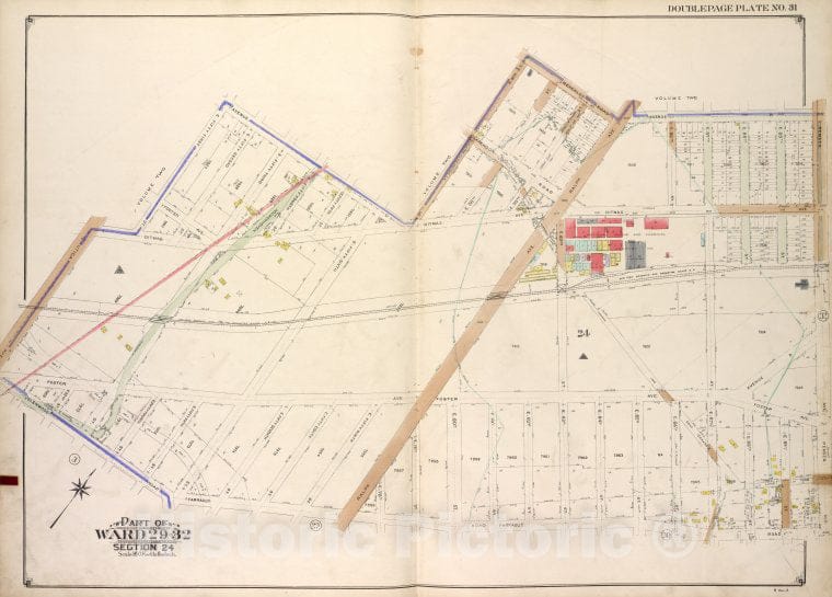Historic Map - Brooklyn, Vol. 3, Double Page Plate No. 31; Part Of Wards 29-32, Brooklyn (New York, N.Y.) - New York (State) - Vintage Wall Art