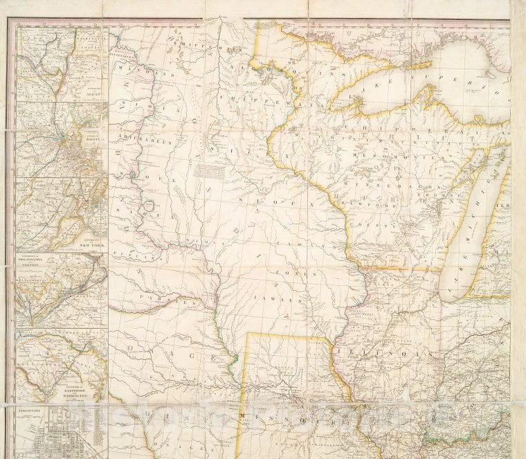 Historic 1834 Map - United States Of America, 1834 - United States - United States - Maps Of North America. - Vintage Wall Art