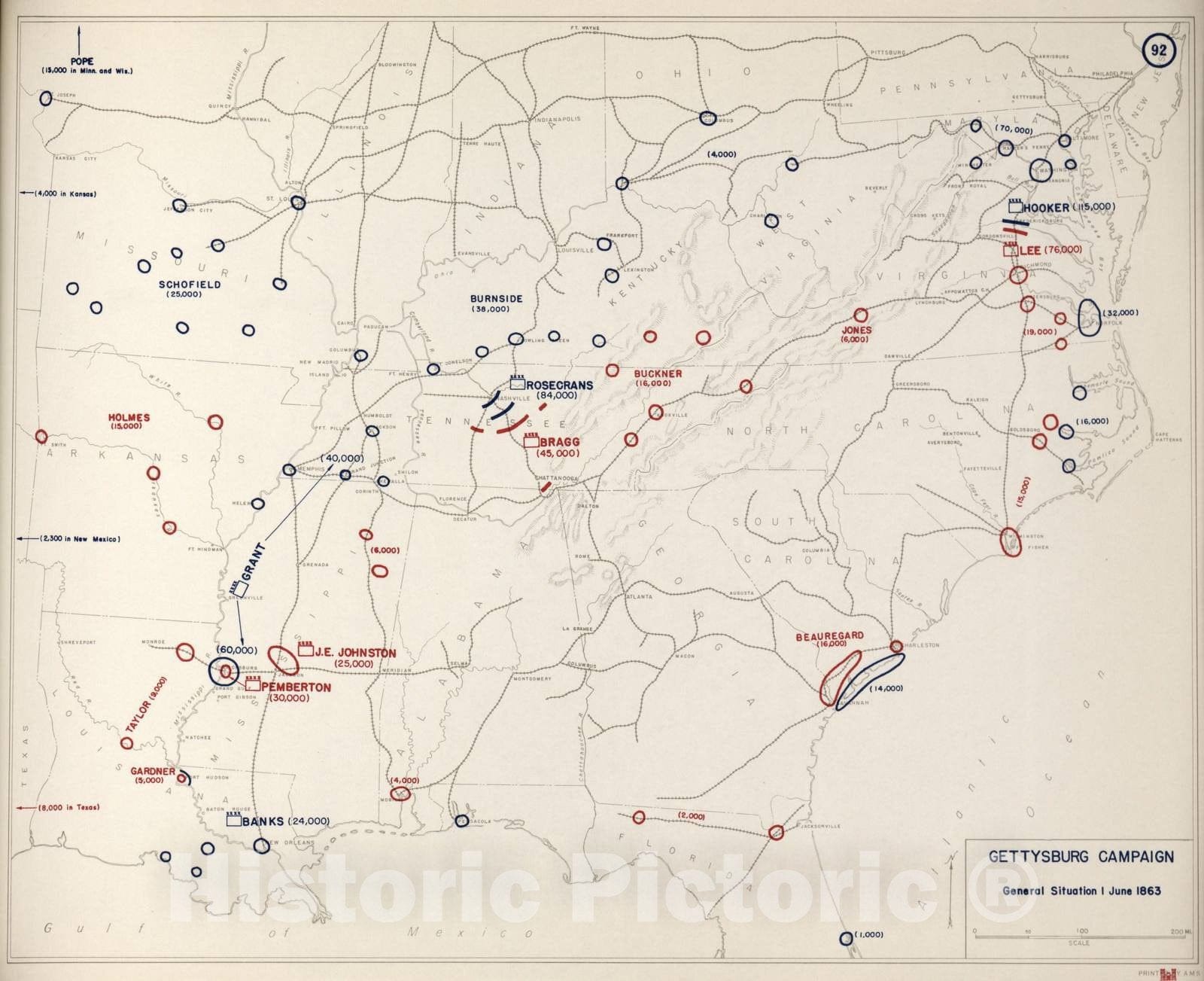 Historic 1956 Map - Atlas to accompany Steele's American campaigns - American Civil War: Peninsular Campaign, 1862 4