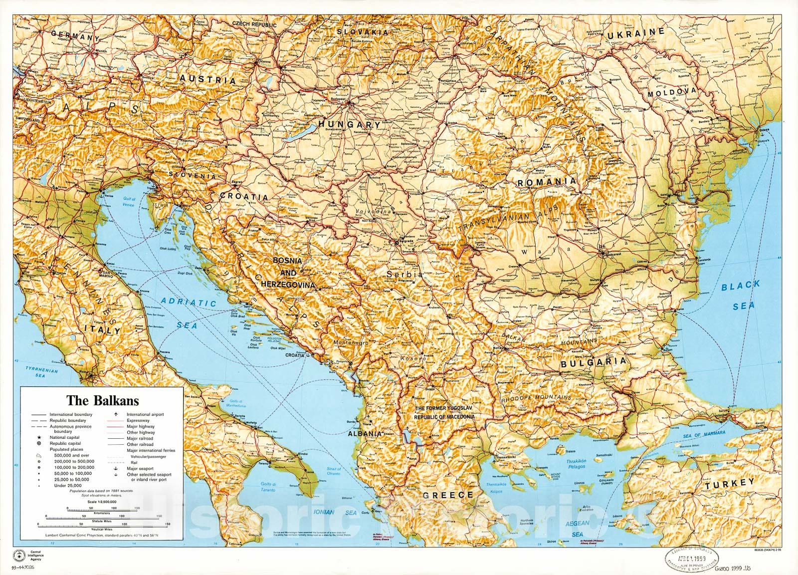 Historic 1999 Map - The Balkans