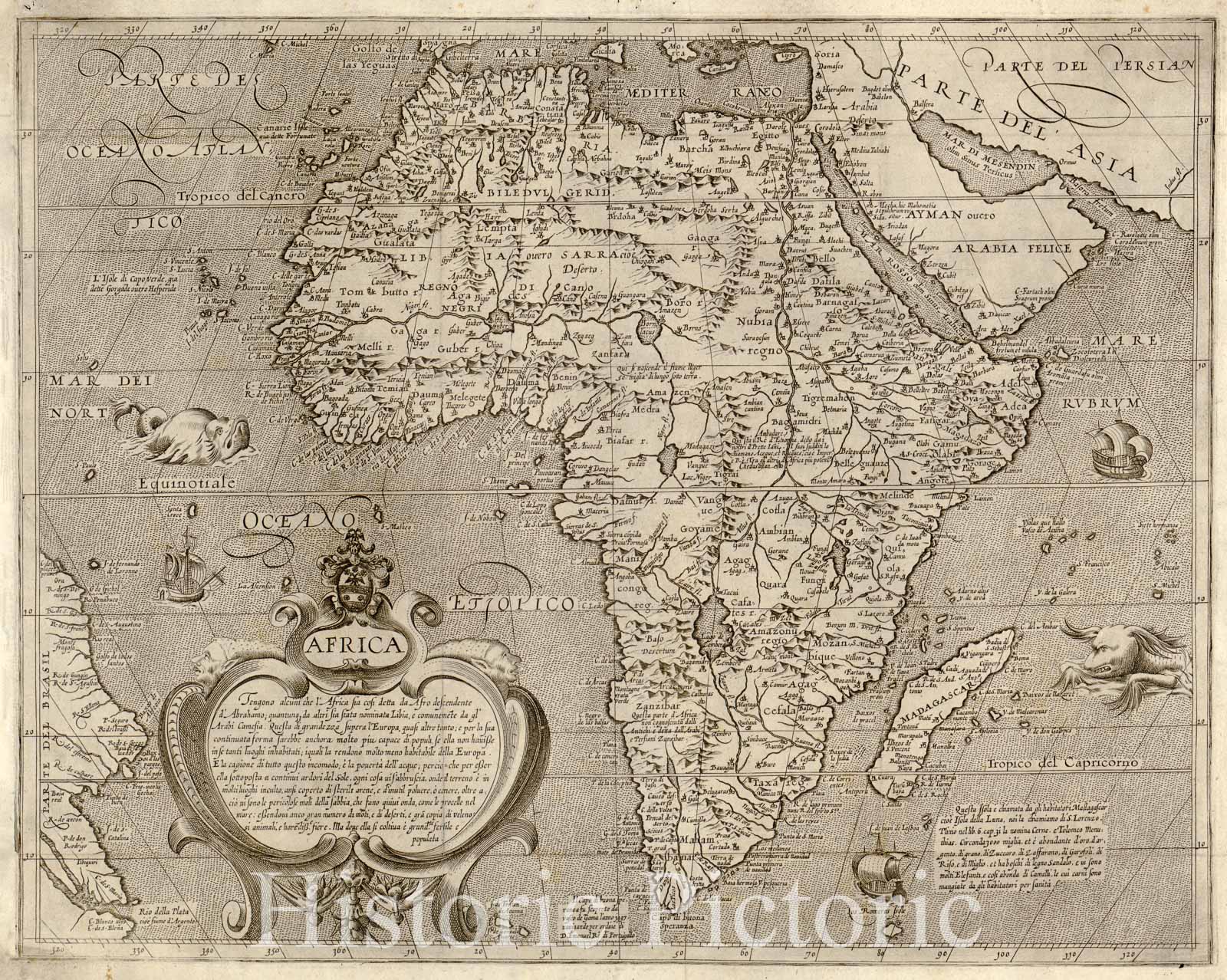 Historic 1600 Map - Africa.