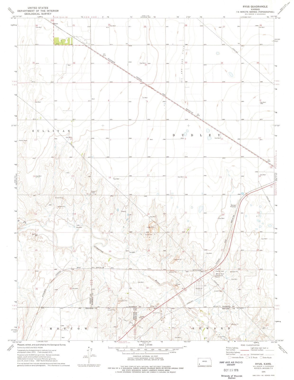 Carte Topographique Originale USGS De 1975 – Elfers, Floride