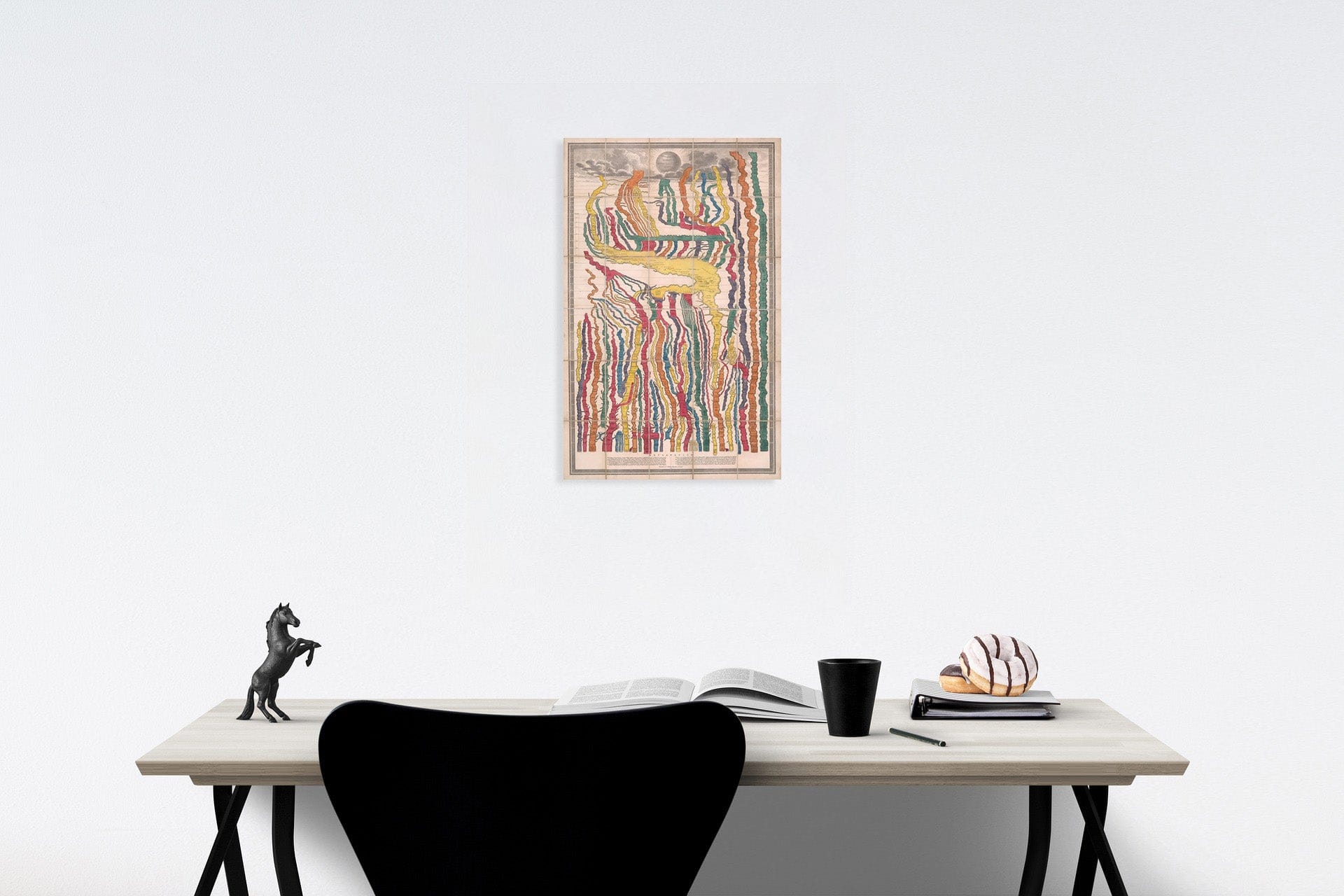 Historic Map : Stream of time or chart of universal history from the German of Strass, 1849, Vintage Wall Decor