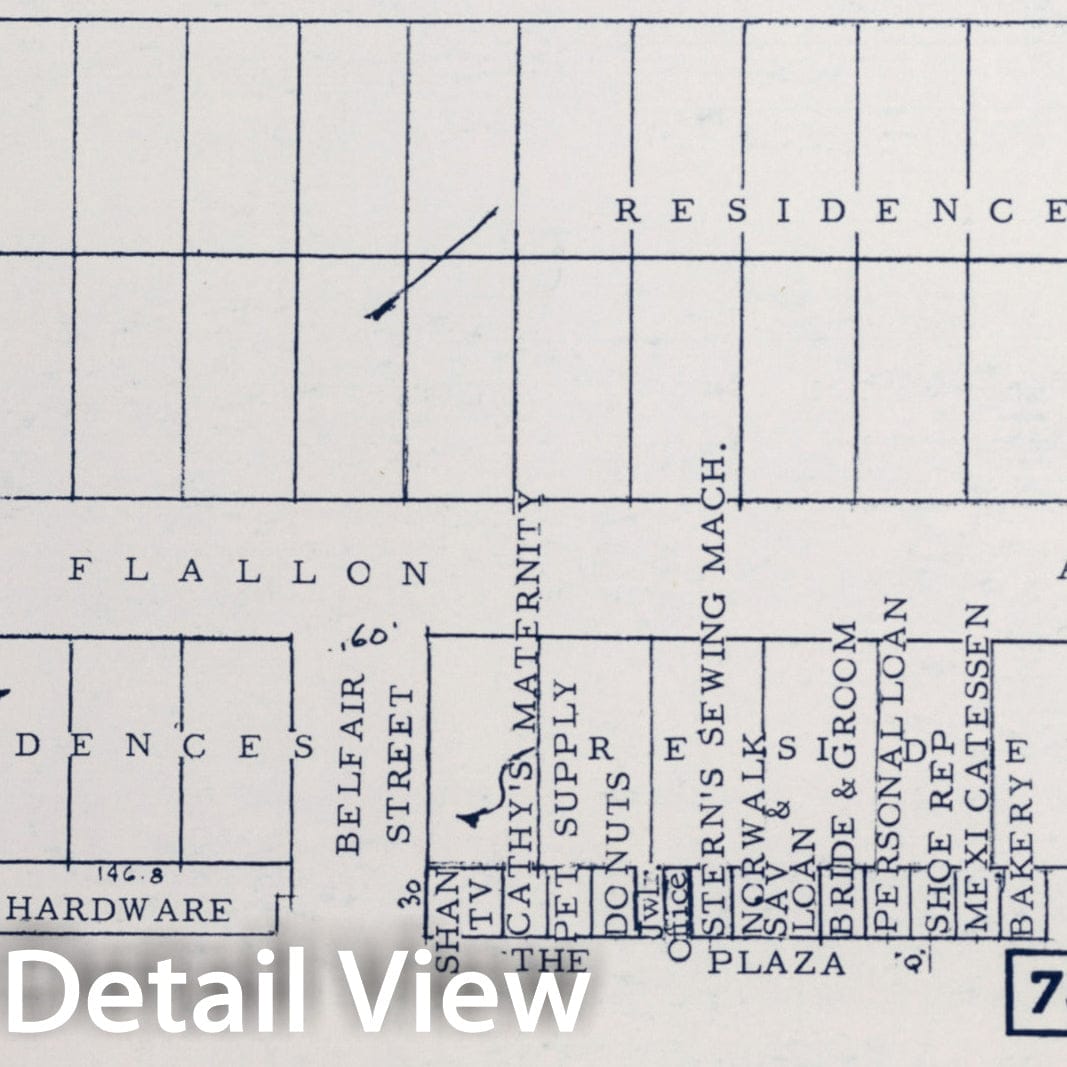 Historic Map : Norwalk Square Shopping Center, Norwalk, California., 1952, Vintage Wall Decor
