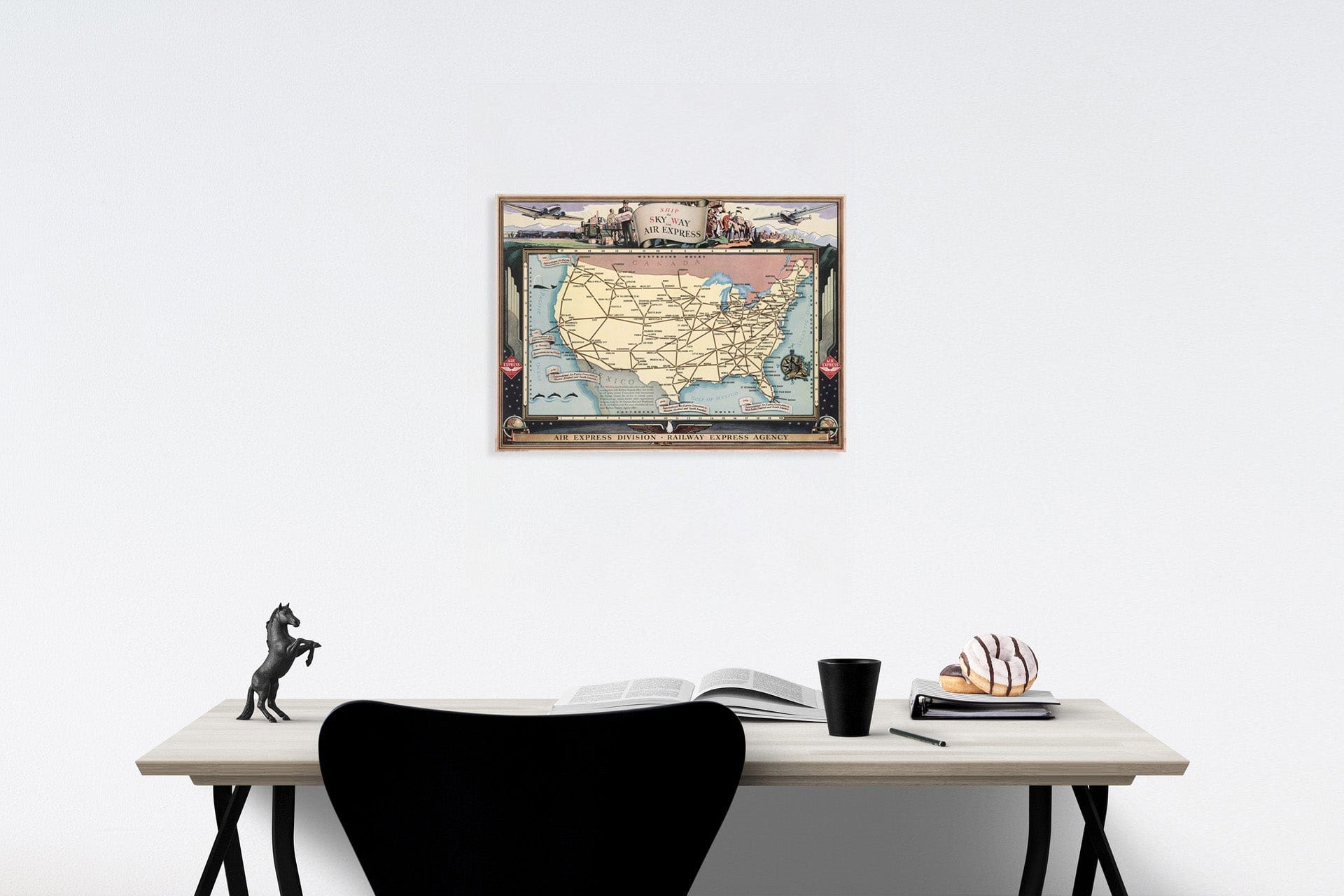 Historic Map : Ship the sky way via Air Express, 1941, Vintage Wall Decor