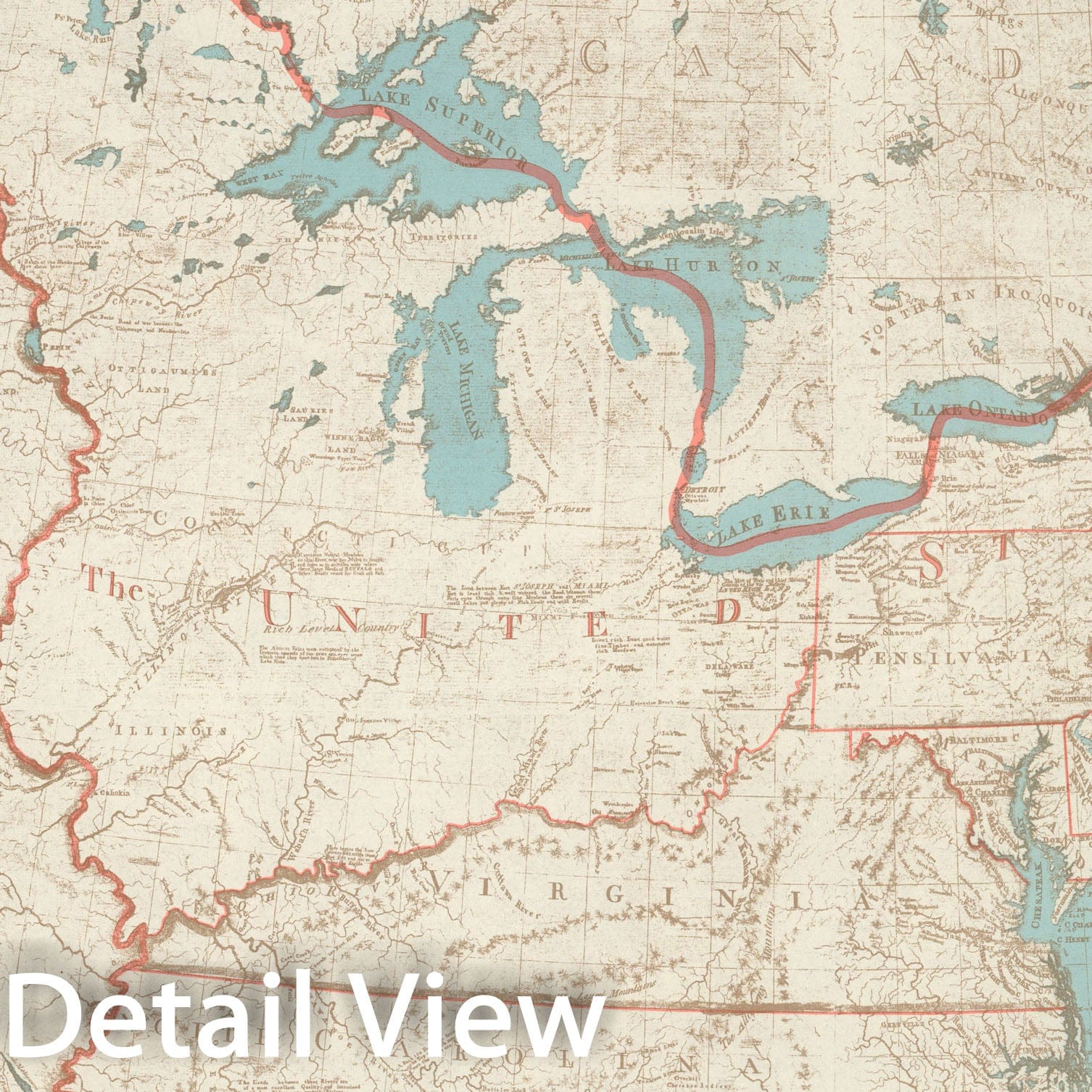 Historic Map : The United States of America at the time of the ratification of the Constitution, 1938, Vintage Wall Decor