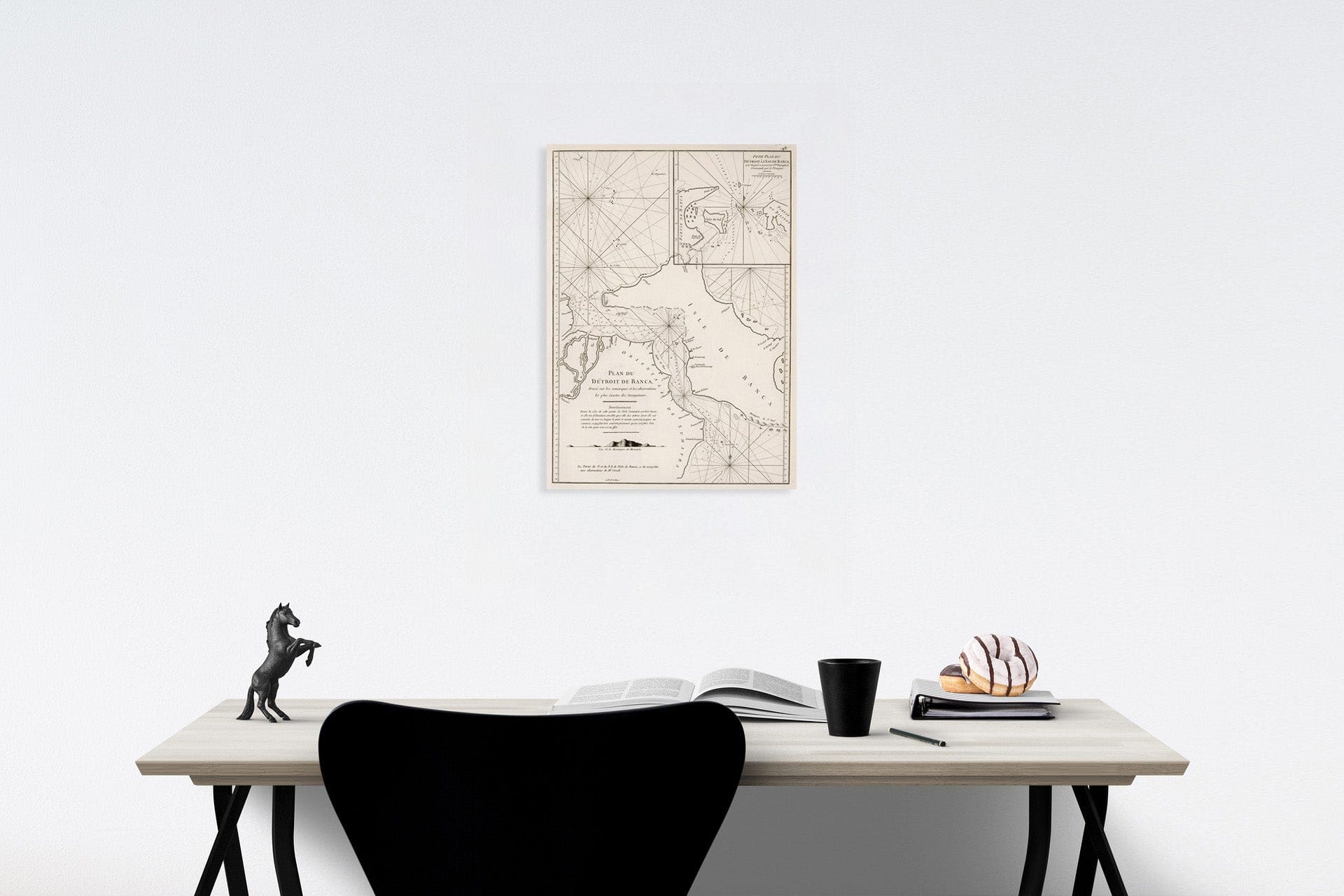 Historic Map : Plan du Detroit de Banca, 1810, Vintage Wall Decor