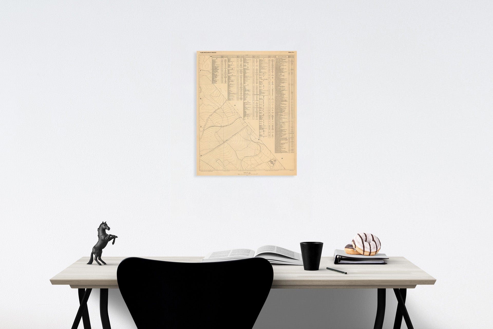 Historic Map : Hoja No. 4. Plano parcelario de Madrid, 1874, Vintage Wall Decor