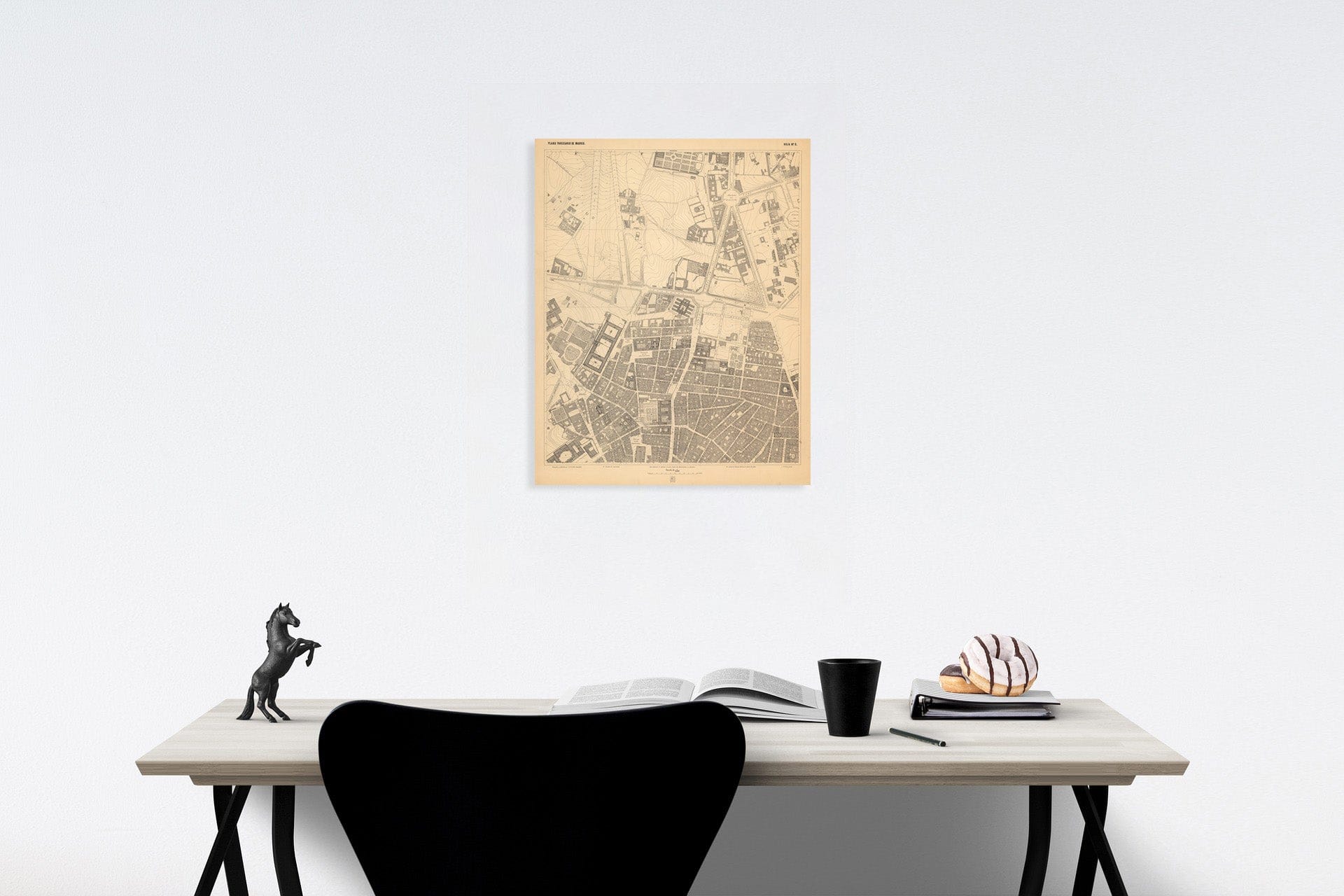 Historic Map : Hoja No. 6. Plano parcelario de Madrid, 1874, Vintage Wall Decor