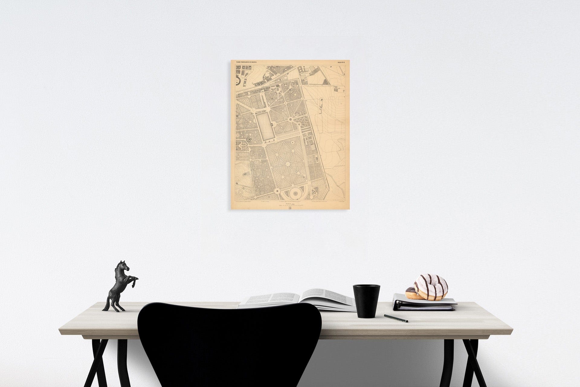Historic Map : Hoja No. 12. Plano parcelario de Madrid, 1874, Vintage Wall Decor