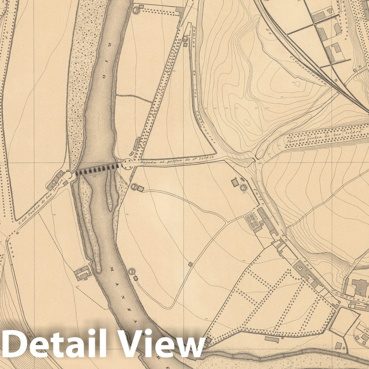 Historic Map : Hoja No. 13. Plano parcelario de Madrid, 1874, Vintage Wall Decor