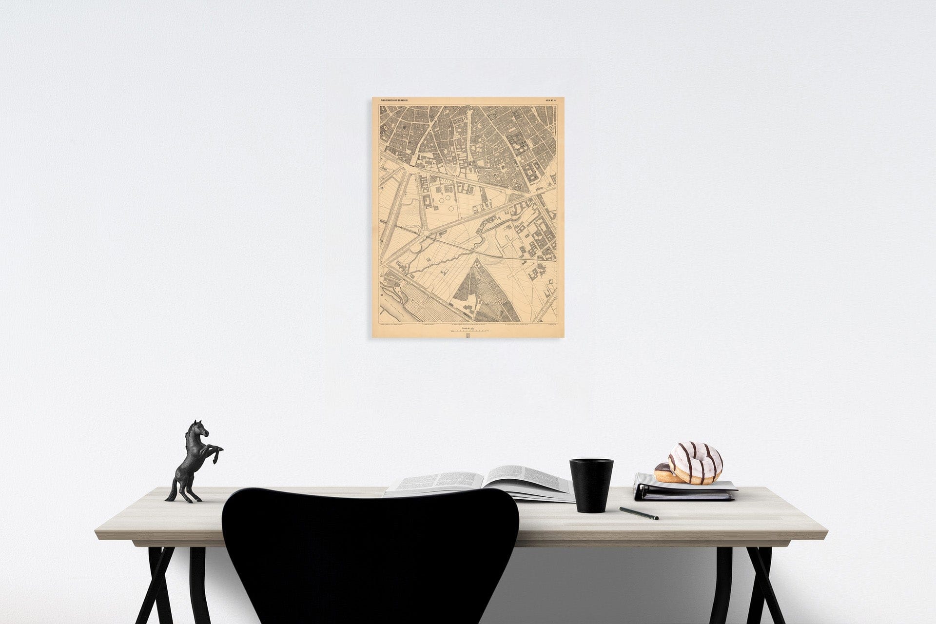 Historic Map : Hoja No. 14. Plano parcelario de Madrid, 1874, Vintage Wall Decor