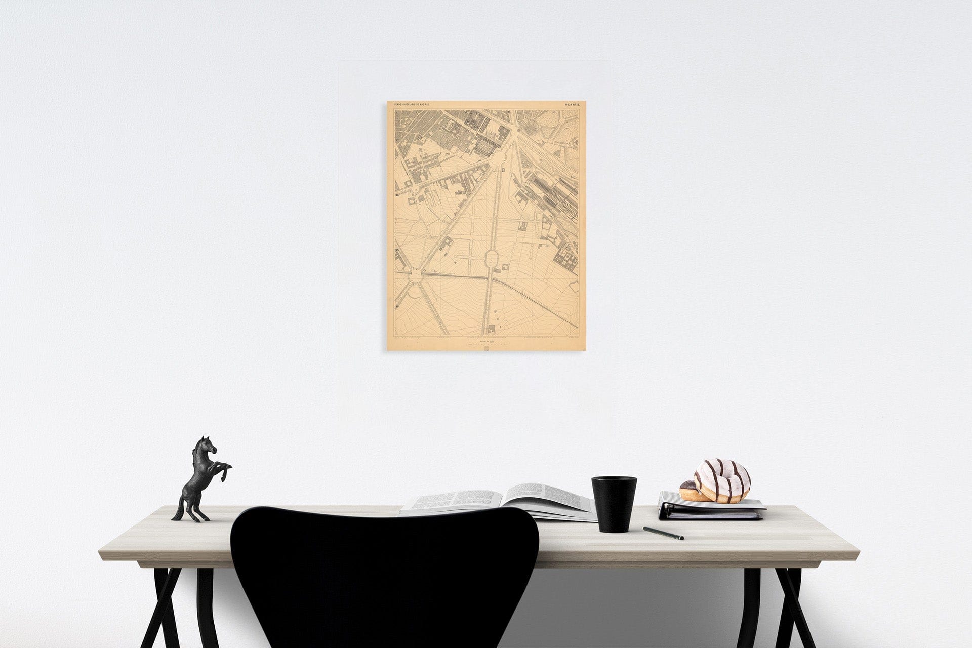 Historic Map : Hoja No. 15. Plano parcelario de Madrid, 1874, Vintage Wall Decor