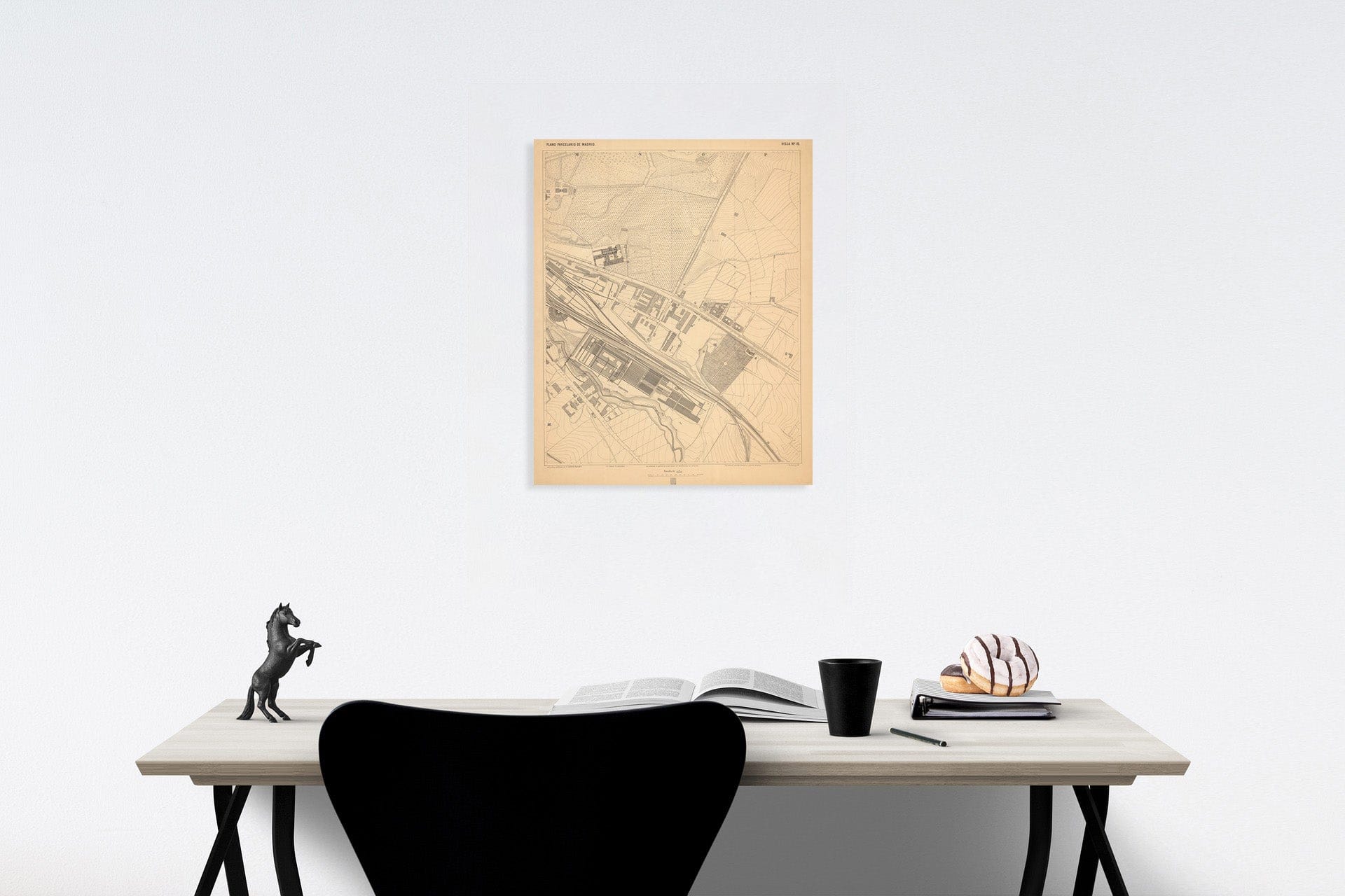 Historic Map : Hoja No. 16. Plano parcelario de Madrid, 1874, Vintage Wall Decor