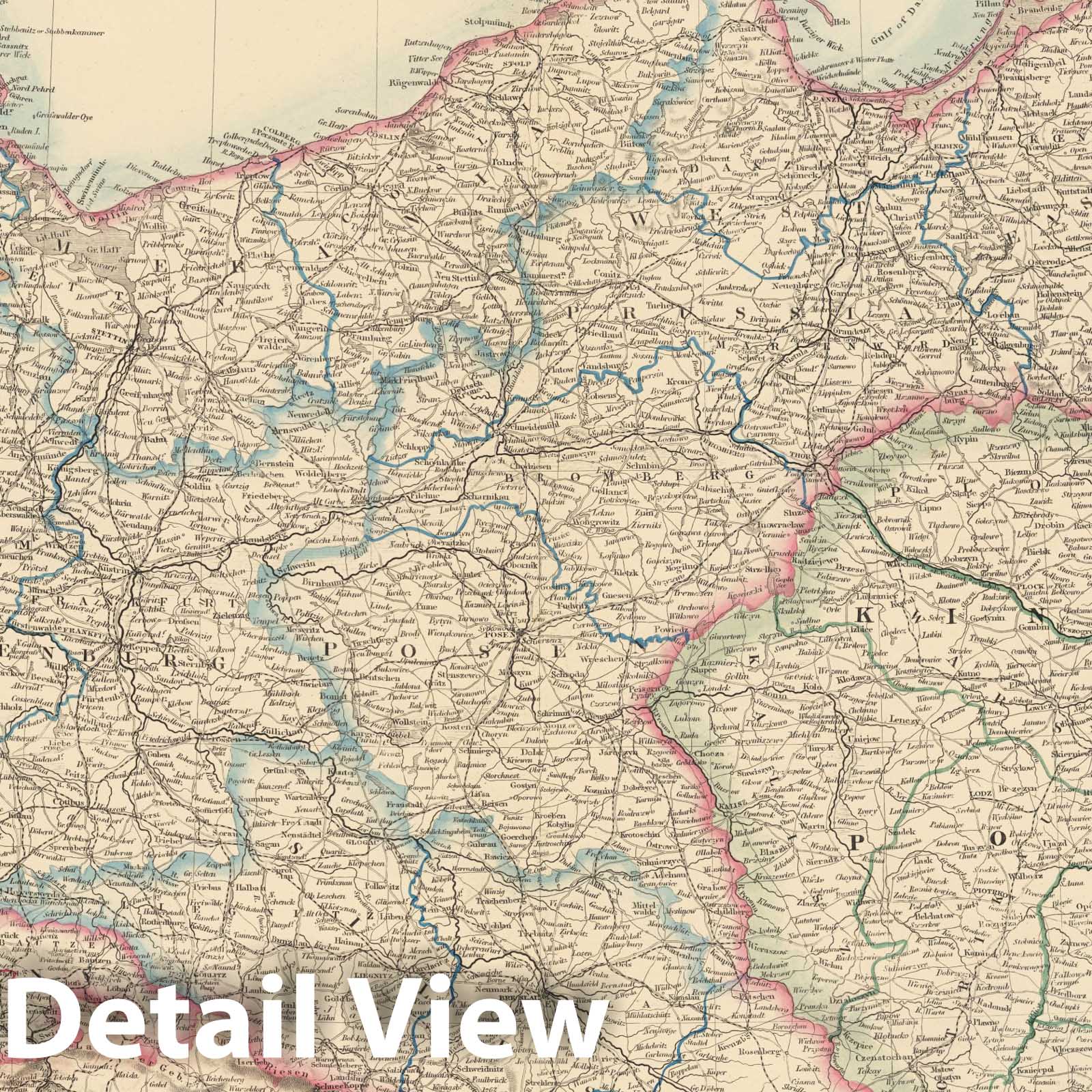 Historic Map : German Empire (Eastern part) and Poland, 1884, Vintage Wall Decor