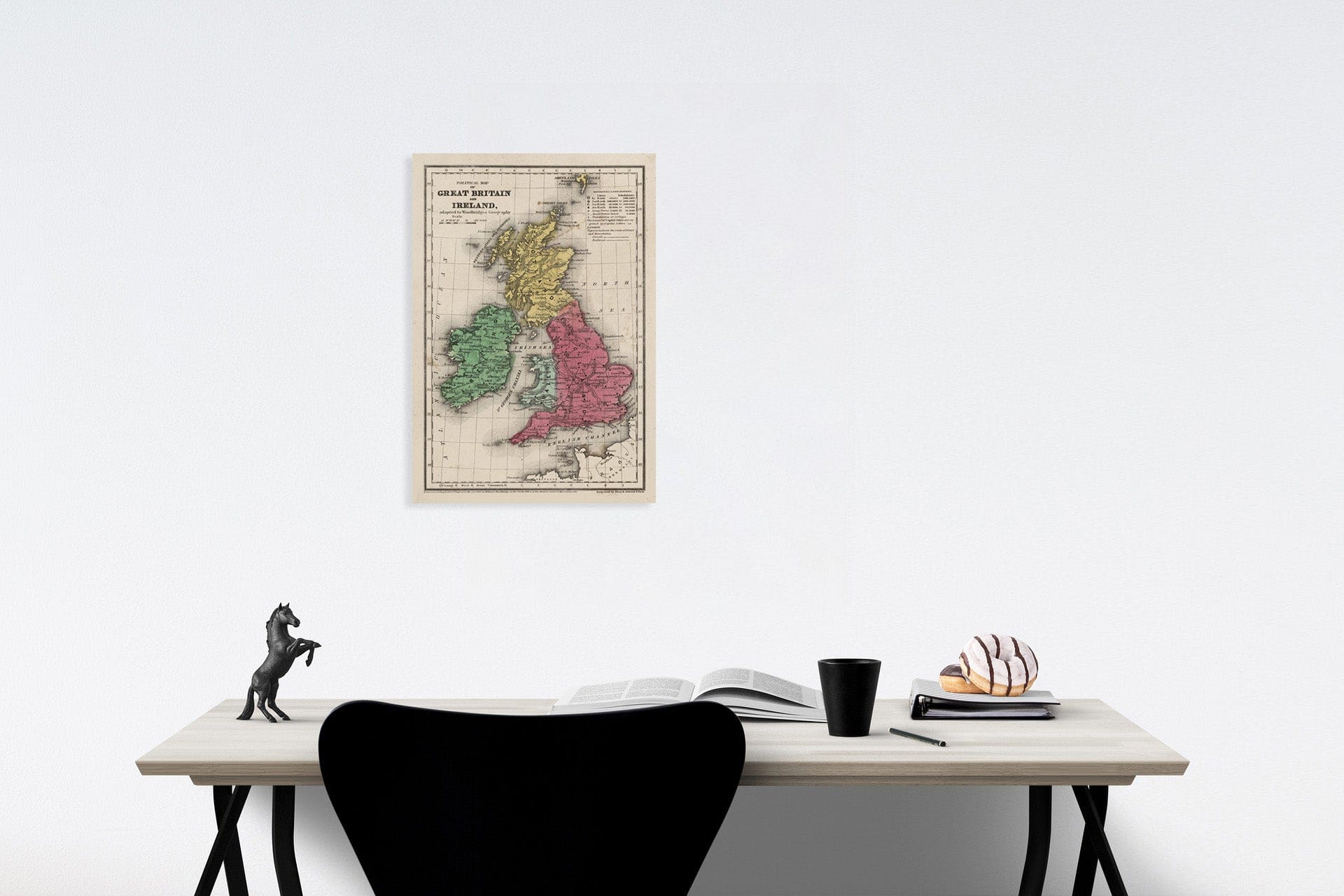 Historic Map : Political Map Of Great Britain And Ireland, 1845, Vintage Wall Decor