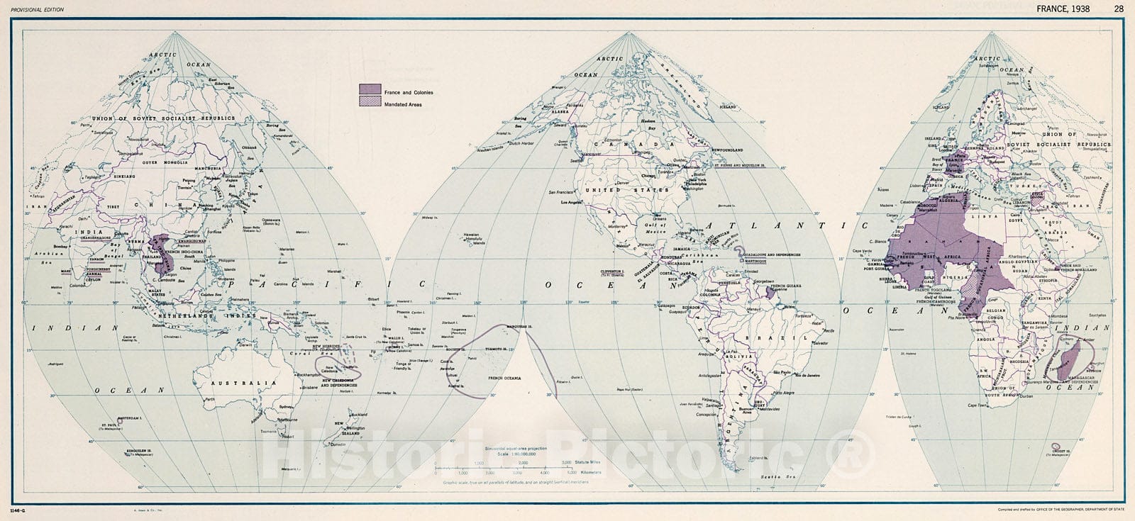 Historic Map : France, 1938, 28., 1943, Vintage Wall Decor