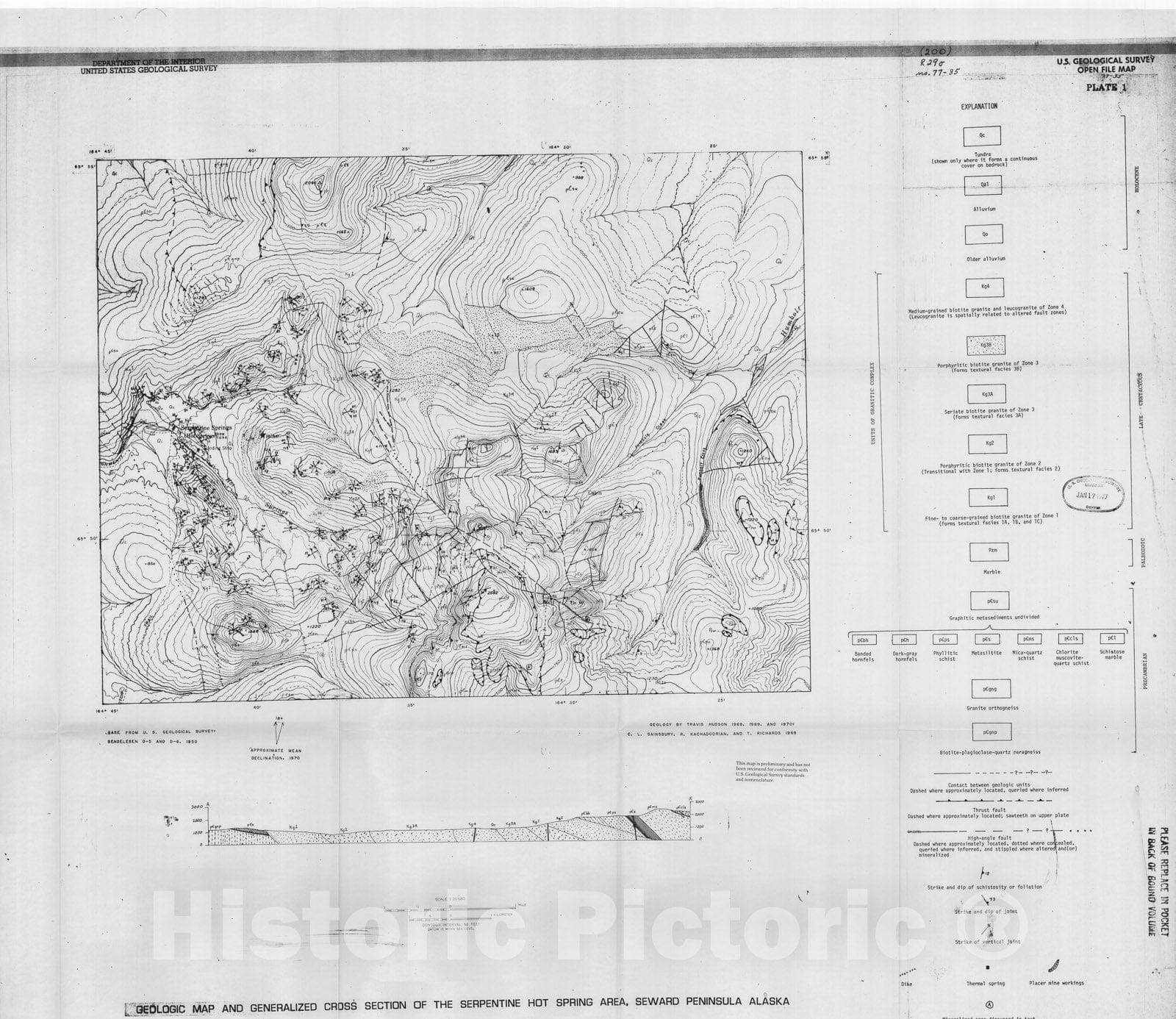 Map : Genesis of a zoned granite stock, Seward Peninsula, Alaska, 1977 Cartography Wall Art :