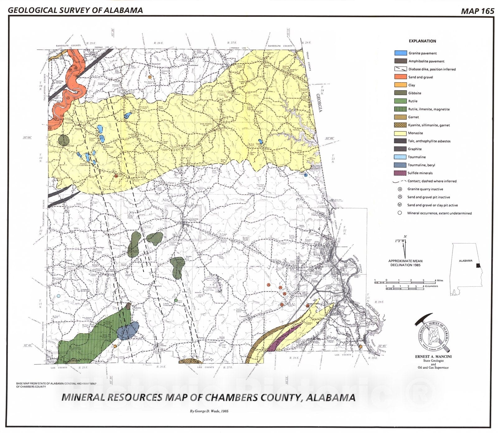 Map of chambers county in alabama usa – Royalty-Free Vector | VectorStock, image size:1600x1391